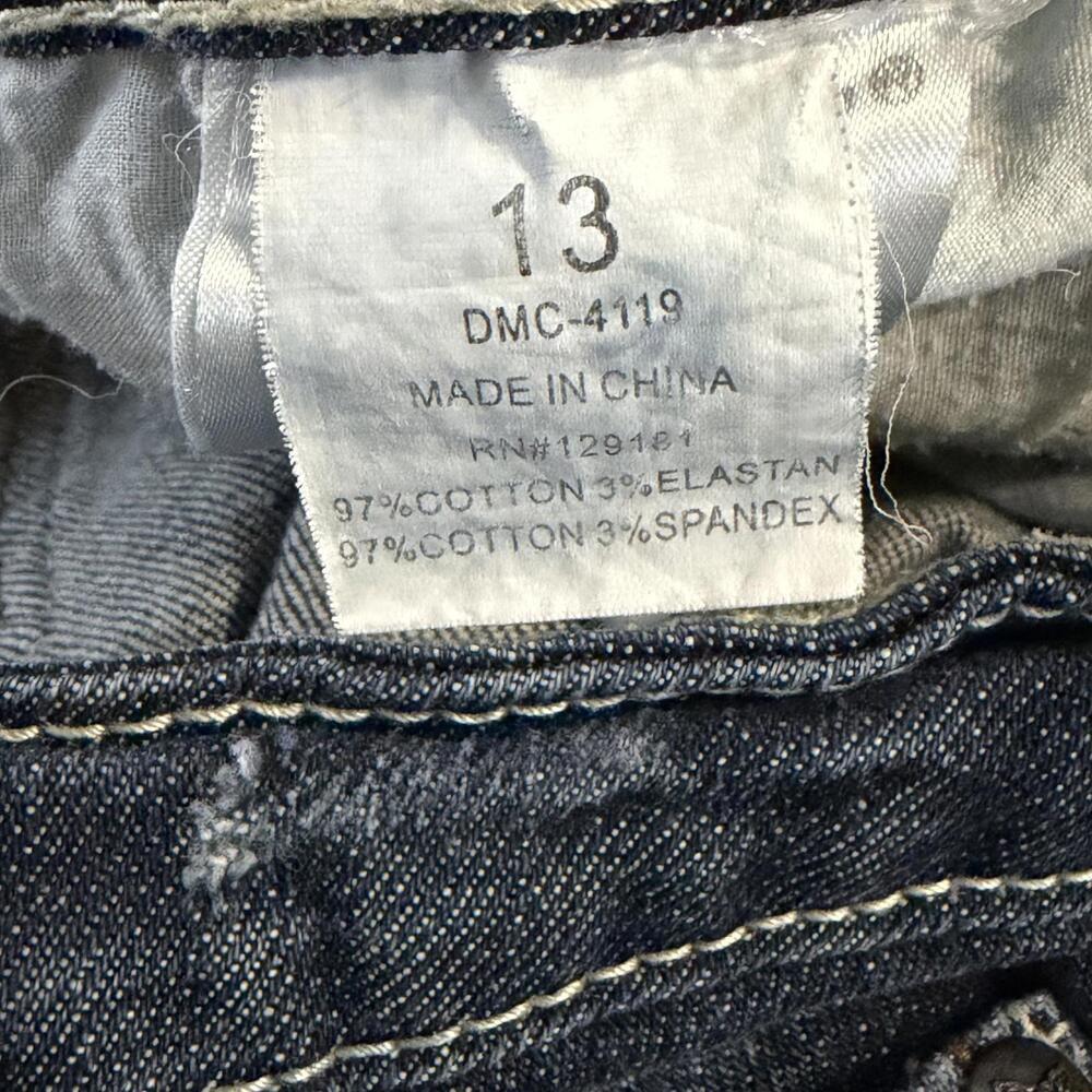 Machine Nouvelle Mode Distressed Jeans Size 32 Blue Denim Straight Leg - Picture 10 of 13
